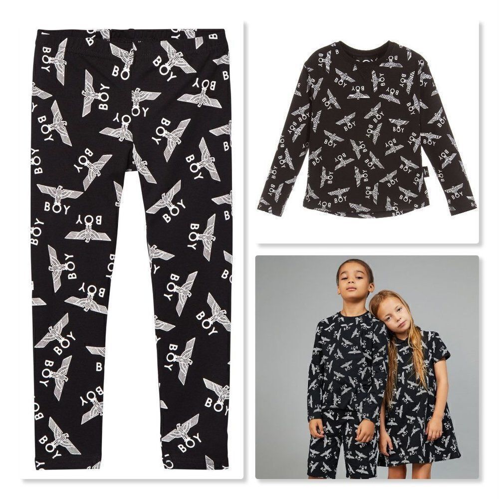 BOY London Kids Size 3-4: Repeat Leggings & Long Sleeve Shirt Set